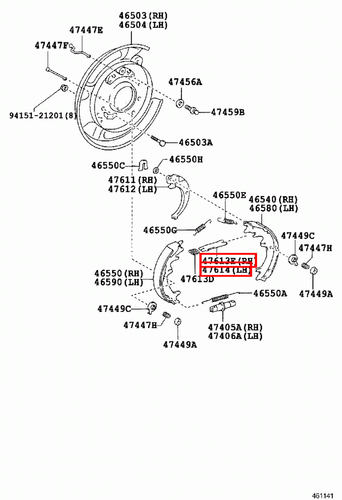 Genuine FJ Cruiser GSJ15 GSJ10 Fortuner GGN155 Parking Hand Brake Shoe Strut - Picture 19 of 20