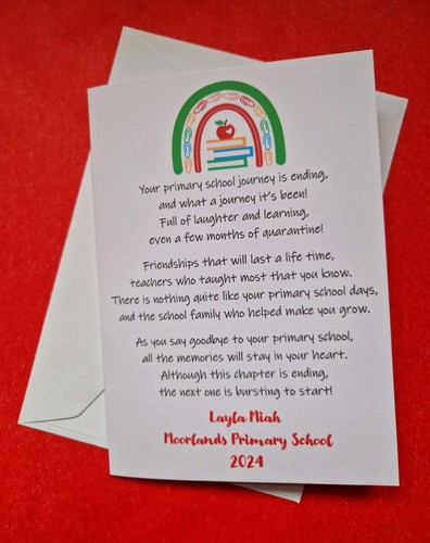 Year 6 Leavers card / Last day at primary / Leaving School Card - Picture 7 of 10