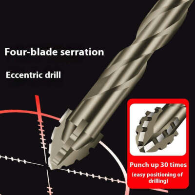 New Four-Flute Sawtooth Eccentric Drill Bit, Cozy Hoome Efficient Drill Bits