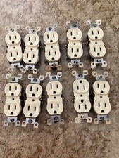 Lot of 10 Leviton Light Almond Wall Outlet Duplex Receptacle 15A 125V used