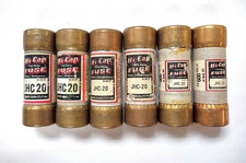 BUSSMAN JHC-20 (6-PACK) HI-CAP FUSES 600V 20A TIME DELAY CURRENT-LIMITIING