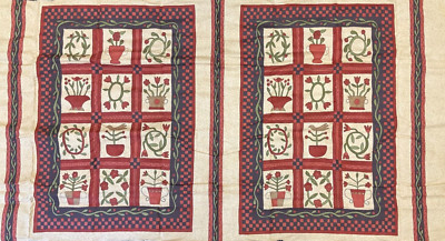 LANCASTER COUNTY PANEL -RED BY KATHY SCHMITZ FOR MODA, 24'' H x 44'' W