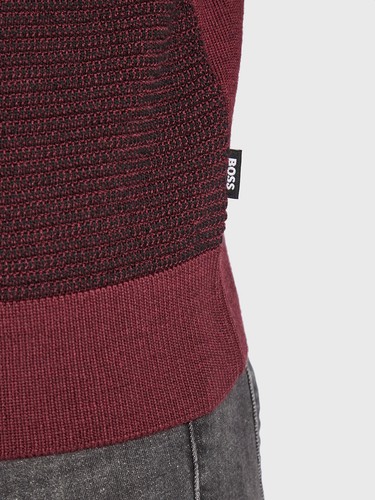 NWT BOSS Hugo Boss Virgin Wool Mockneck (High-Neck) Quarter Zip Sweater - Picture 10 of 14