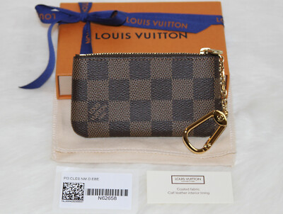 Made in FRANCE~LOUIS VUITTON Key Pouch Damier Ebene Coin Purse