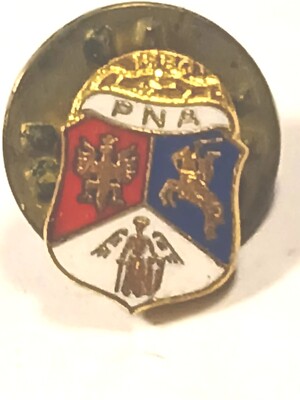 1880 PNA Polish National Alliance Shield Crest Cloisonné Enamel Lapel Tac Pin
