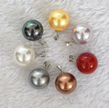 Beautiful 7pcs 16mm Multicolor Round Natural Shell Pearl Pendant