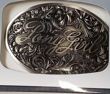 Ford Mustang Pony Girl Ladies metal Belt Buckle Spec Cast USA Not Made Anymore