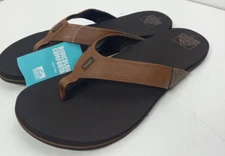Reef Newport Flip Flop Sandals Tan Brown Mens Sz 12