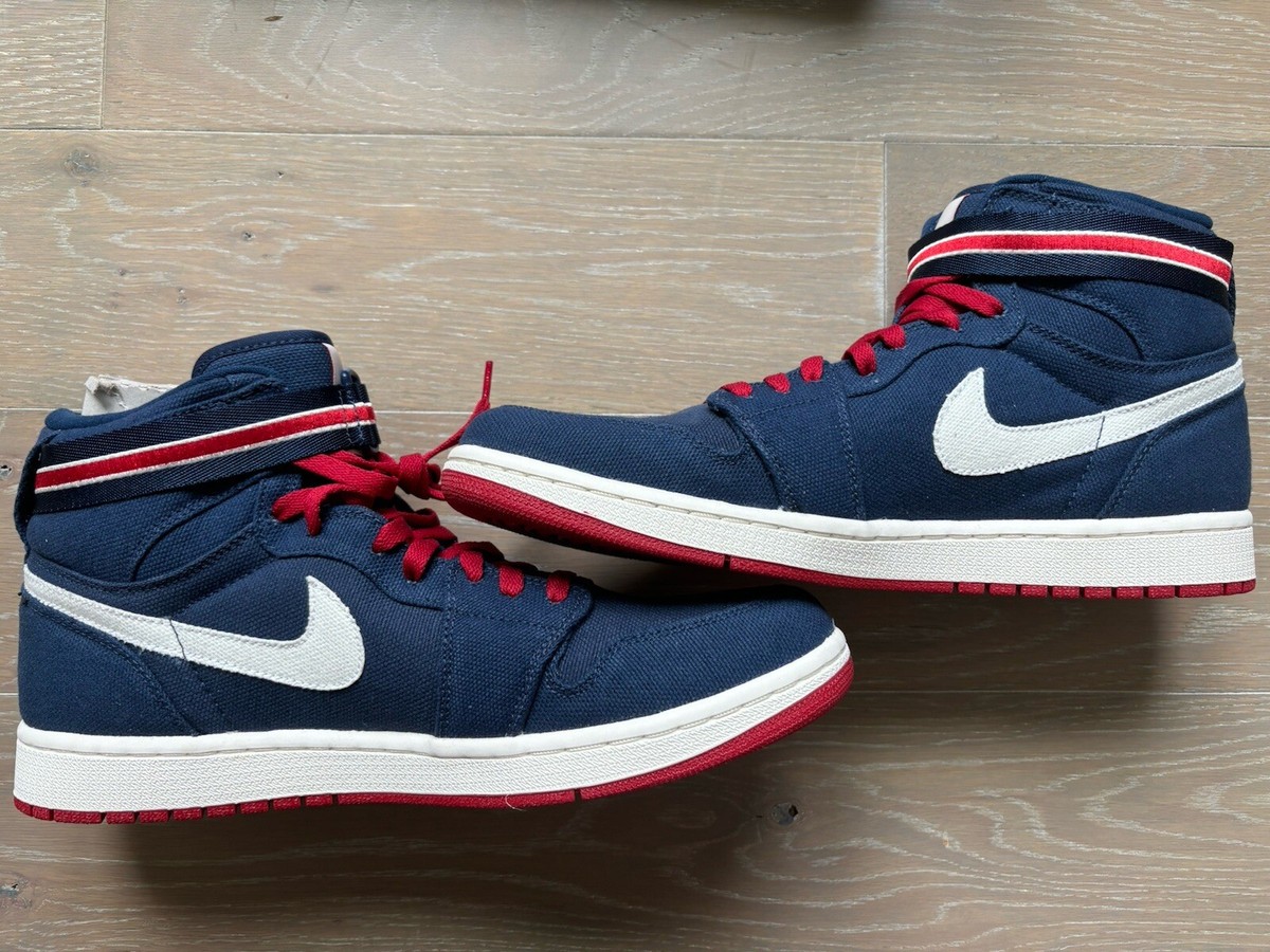 NIKE AIR JORDAN 1 HIGH STRAP MIDNIGHT NAVY/ VRSTY RD-SAIL NIKE AIR JORDAN 1 HIGH STRAP MIDNIGHT NAVY/ VRSTY RD-SAIL