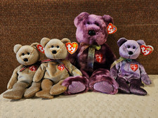 Vintage Ty 1999  2000 Signature Bears - 1 Buddy, 3 Beanie Babies - Lot Of 4