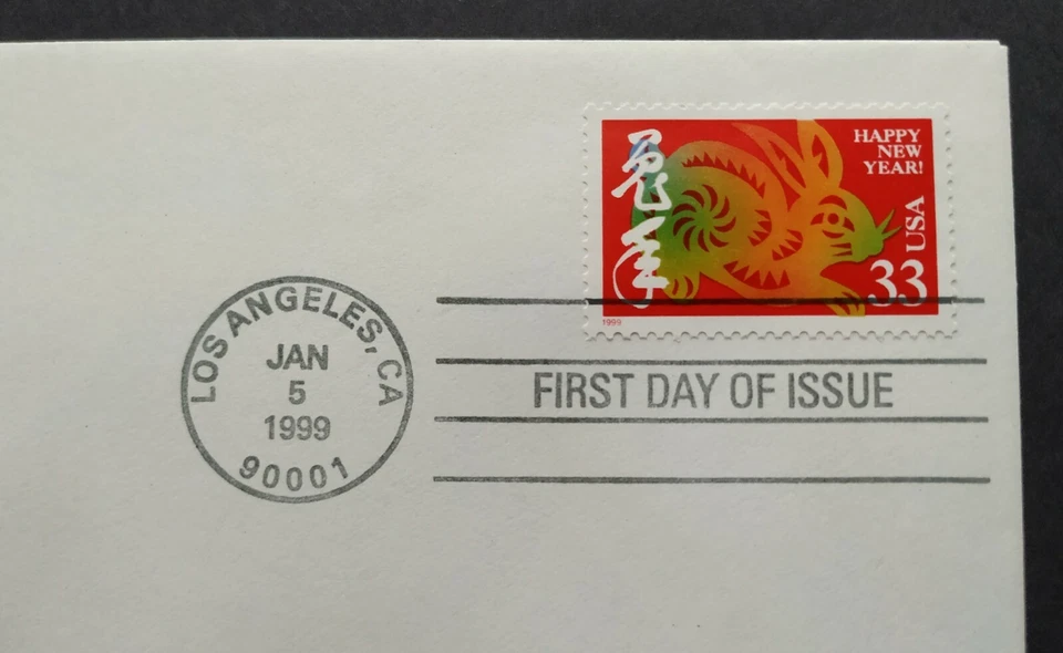 USA 1999 Zodiac Series Lunar New Year Rabbit 1v Stamp FDC (official issue) - Image 2 of 3