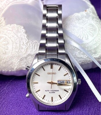 Seiko Dancing Hands Auto Calendar Alarm 6m26 8050 36mm White Dial