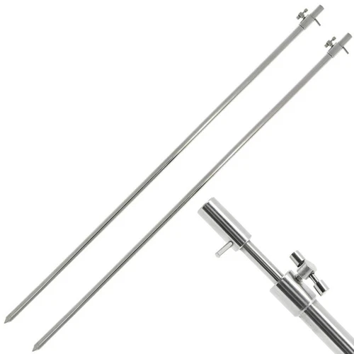2 x New Solid Stainless Steel Bank Sticks 70-125cm Carp fishing Tackle T BAR NGT