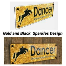 Gold and Black Horse Name Plate Tags4Nags stable sign/nameplate
