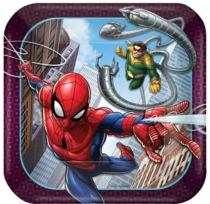 Juego de fiesta de cumpleaños Spiderman Webbed Wonder | Cubierta de mesa platos taza servilleta 33 piezas Foto 4 de 4