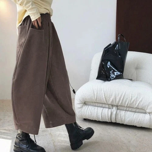 Winter Damen Japanische Lockere Weite Beine Cropped Haremshose Unterhose Hose Neu - Bild 8 von 24