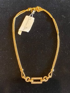 Authentic Vintage Christian Dior Signed Gold Plated Necklace