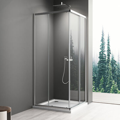 Eckeinstieg Duschabtrennung Duschkabine 90x90 Schiebetür Dusche Eckedusche 90x75