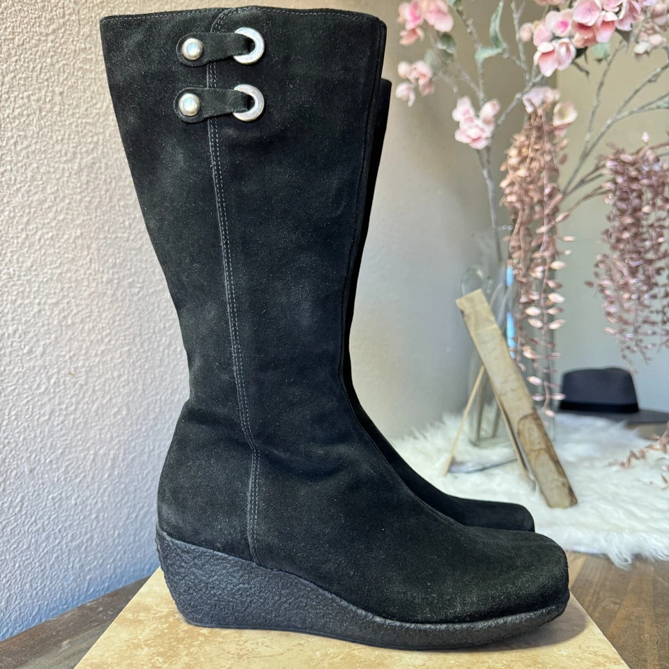 Botas La Canadienne Mujer 8 M Gamuza Cuero Hasta la Rodilla Cuña Cómodas Impermeables Foto 3 de 4