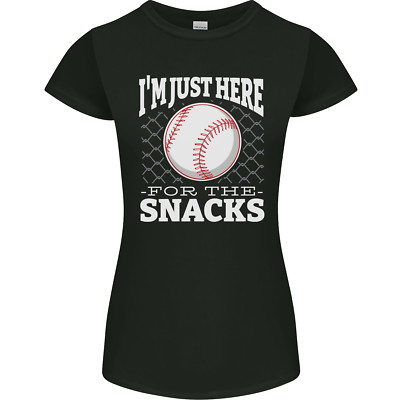 Baseball Im Just Here for the Snacks Womens Petite Cut T-Shirt