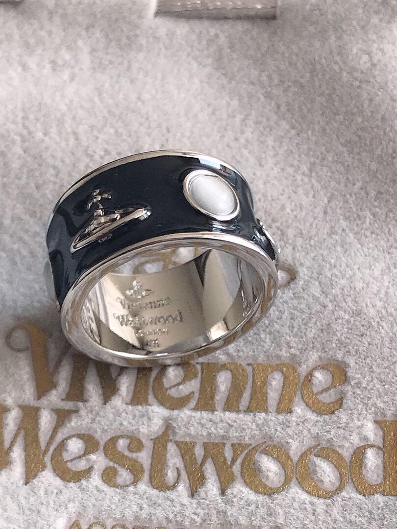 Vivienne Westwood BELT Ring Black Silver Size M Mens No Box Vivienne Westwood BELT Ring Black Silver Size M Mens No Box