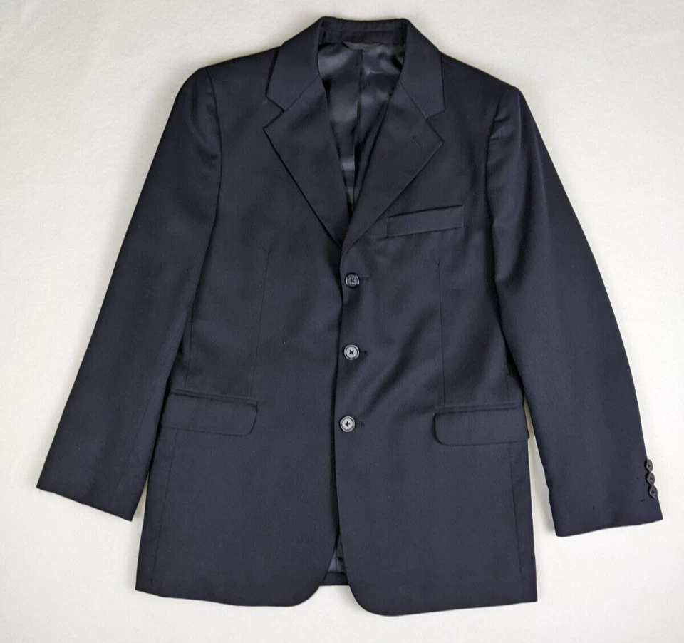 Blazer Sean John Niño Talla 12 Azul Traje Chaqueta Mezcla Lana Foto 2 de 4