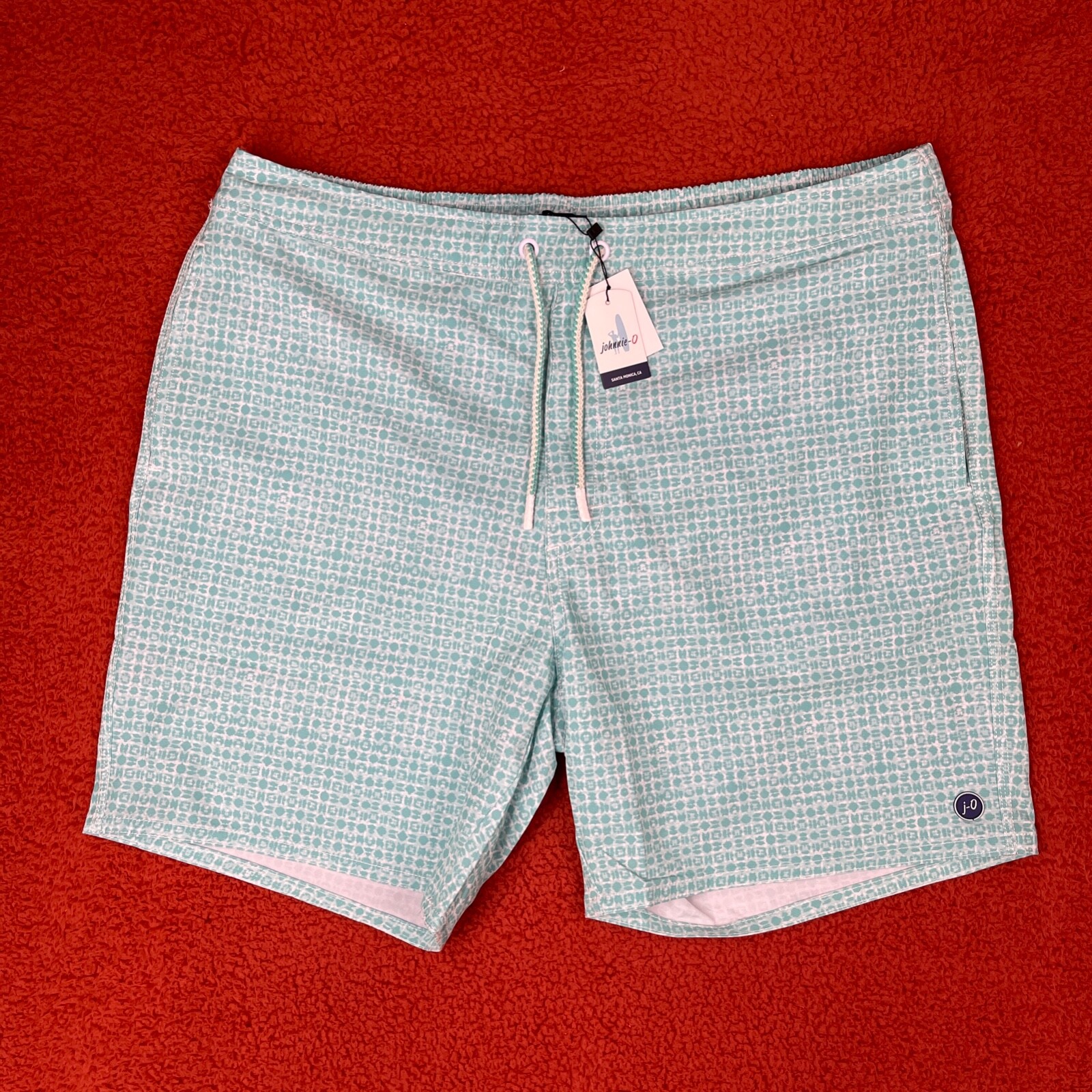 JOHNNIE-O Bañador Pantalones Cortos Para Hombre XL Mallon Ibiza Verde Agua Remolino Surf