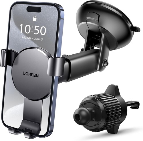 UGREEN Car Phone Holder Windscreen Dashboard (Suction Cup) Air Vent (Auto Clamp) - Picture 7 of 8
