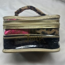 JUICY COUTURE 4 Pc Nested Travel Cosmetic Bag NWT With Travel Bottle