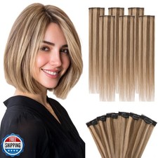 Hairro 6PCS 6 Clips In Short Hair Extensions Remy Real Human Hair Clip Ins Mi