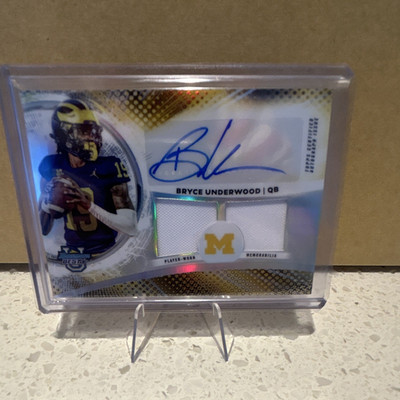 Topps 2025 Bowman's Best University Bryce Underwood #DRA-BU Auto Dual Relic
