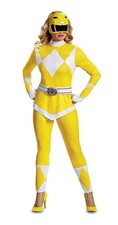 Yellow Ranger Mighty Morphin Power Rangers Fancy Dress Halloween Adult Costume