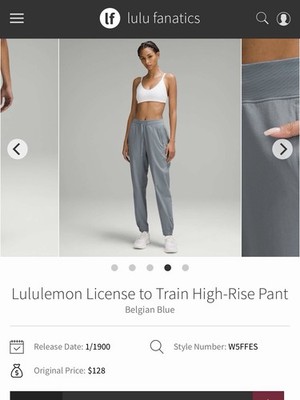 NWT Lululemon License to Train High-Rise Pant Jogger Belgian Blue BGIB Size 4