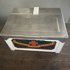 *NUVITA* ¡Antiguo gabinete médico boticario peluquero esterilizador estuche de exhibición!