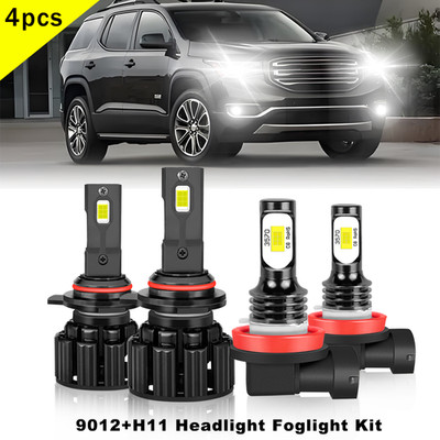 For GMC Acadia 2013-2019 White 4X LED Headlight High/Low + Fog Light Bulbs Kit