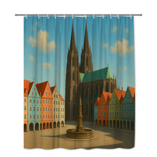 Colorful Modern Shower Curtain for Home Decor