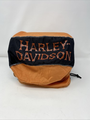 Harley Davidson Helmet Storage Bag Dust Cover Drawstring Black & Orange Bones