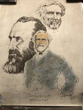 Confederate Memorial Jon Haber Print 1/50 Stonewall Jackson Robert E Lee Davis