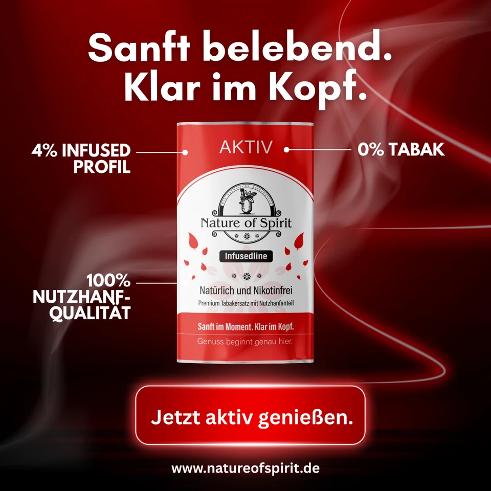 Nature of Spirit - Aktiv 4 % Hanf – 25 g – Natürlicher Hanf Tabakersatz - BIO - - Bild 3 von 4