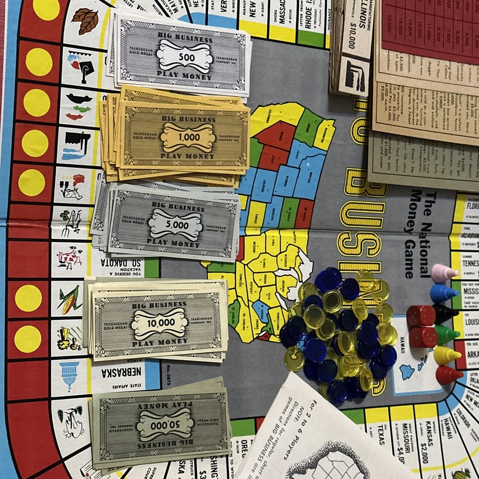 Vintage 1964 Transogram Big Business Board Game Complete - Strategy Finance - Image 4 of 4
