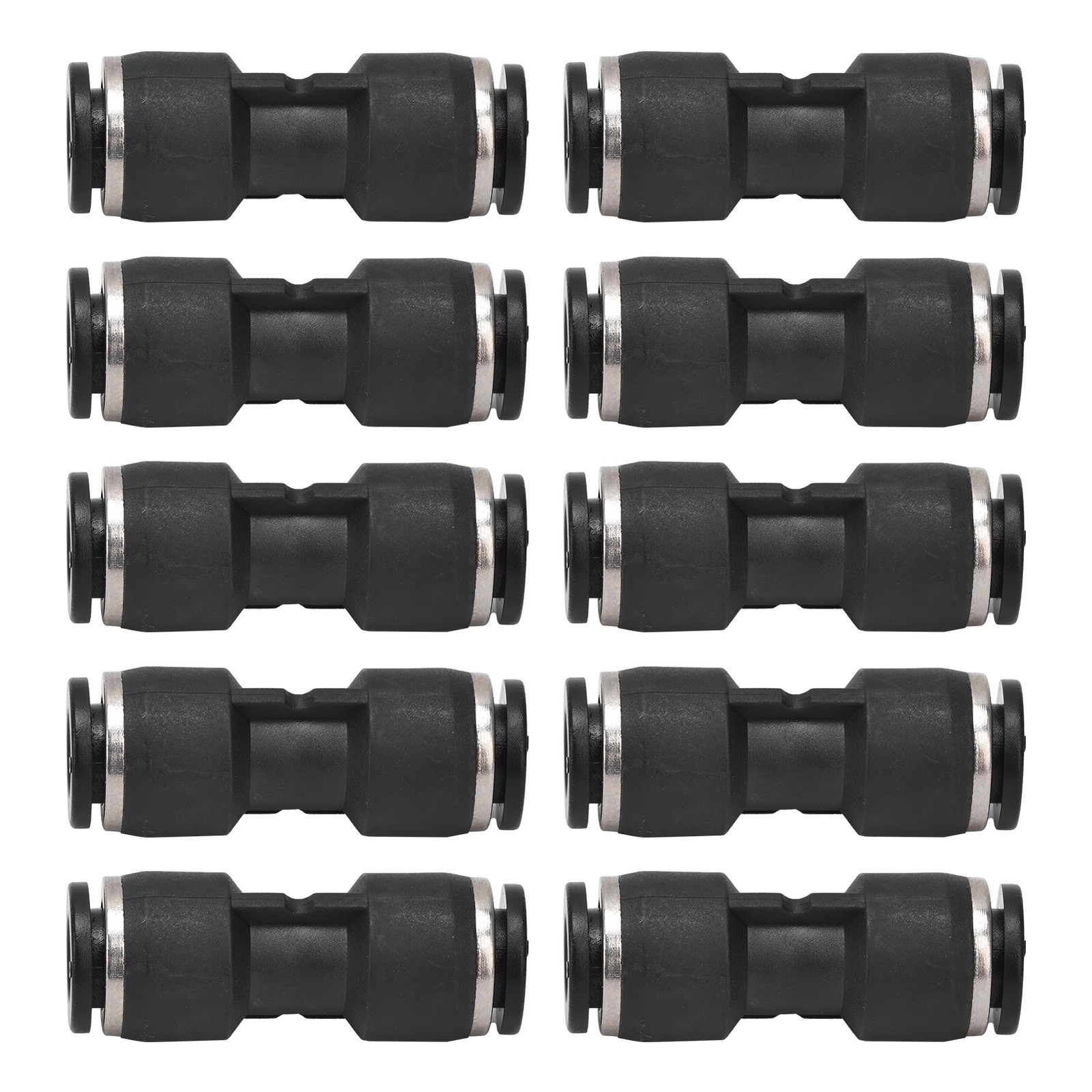 10Pcs Pneumatic Connectors Straight Push Pipe Fittings Air Compressor