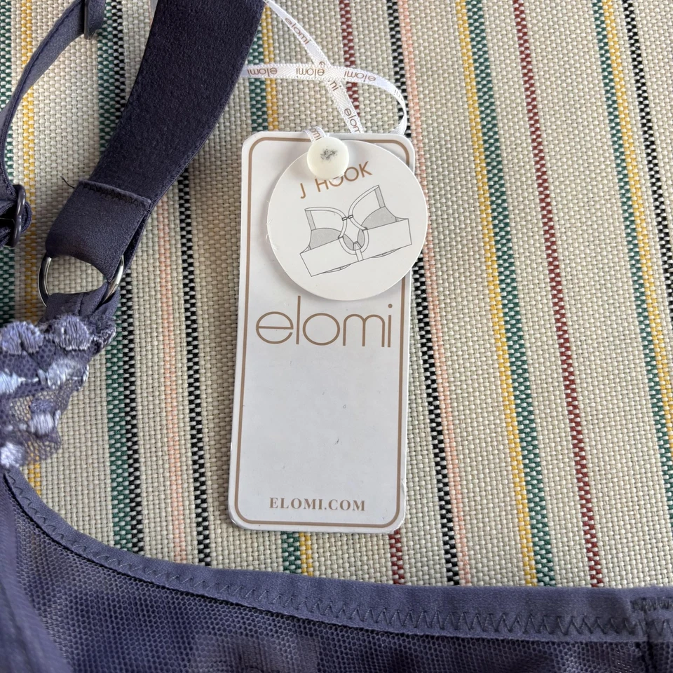 Sujetador de inmersión Elomi Matilda para mujer 42K Storm malla transparente con aros gancho en J talla grande Foto 2 de 4