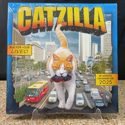 Catzilla: Run For Your Lives! 2025 Wall Calendar Humor & Comic Calendar 12x12
