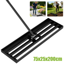 Lawn Leveling Rake 30"x10" Level Lawn Tool with 75" Extended Handle -Black UK