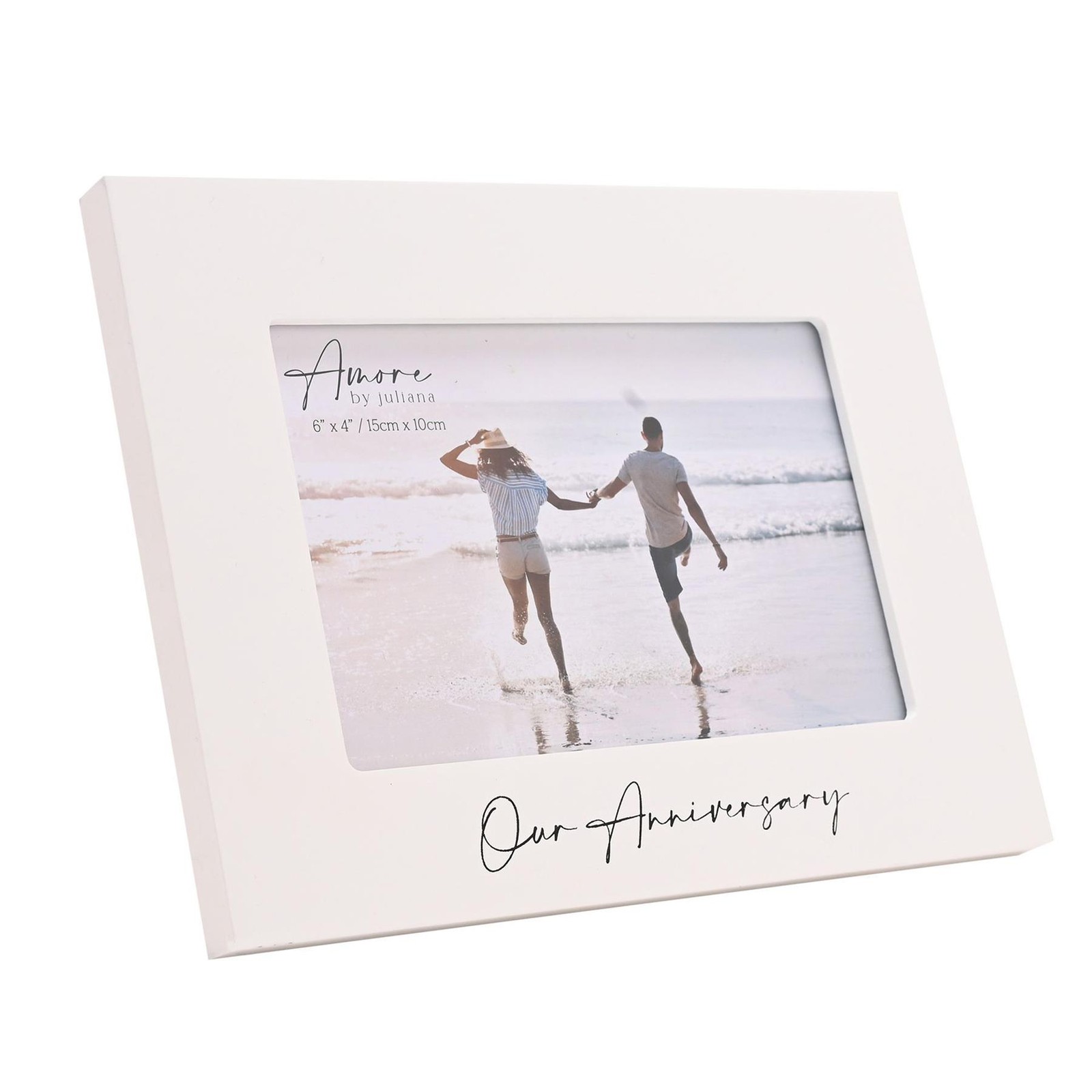 ""Our Anniversary"" White Photo Frame by Amore 6"" x 4"" Landscape Picture