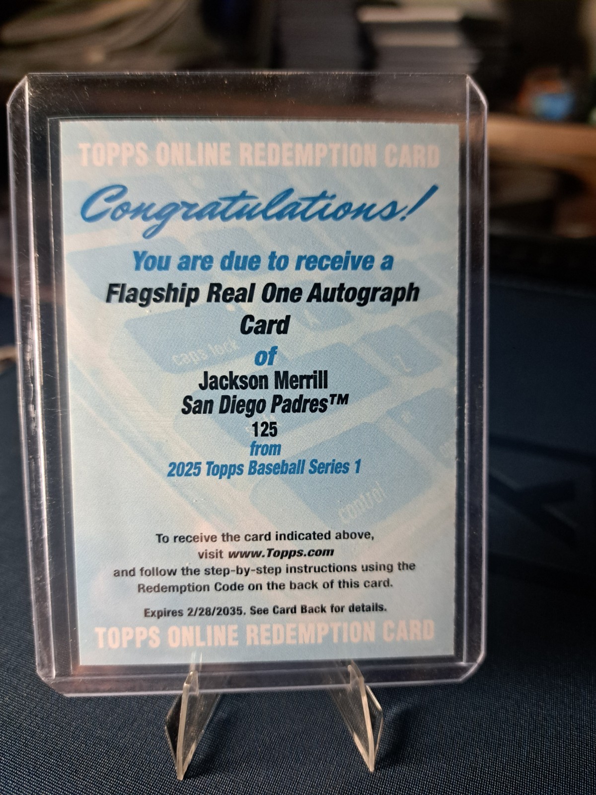 2025 Topps Series 1 Flagship Real One Autographs Jackson Merrill