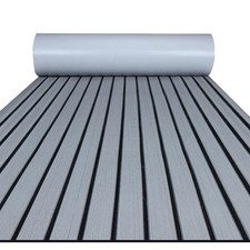 FOCEAN Boat Flooring EVA Foam Ship Decking gray with black line 94.5 x 15.7 inch
