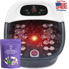 Foot Spa Bath Massager: Heat, Bubbles, Vibration, Jets  16oz Lavender Epsom Sal