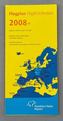 Frankfurt Hahn Airport Timetable Summer 2008 Airline Flughafen Flugplan Schedule