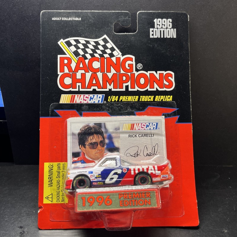 Vintage 1996 1/64 Die-Cast Rick Carelli No. 6 Total Chevy Super Truck and Card